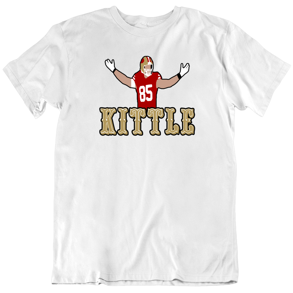 th AreaTshirts George Kittle Celebration San Francisco Football Fan V2 T Shirt Ladies Premium / White / X-Large