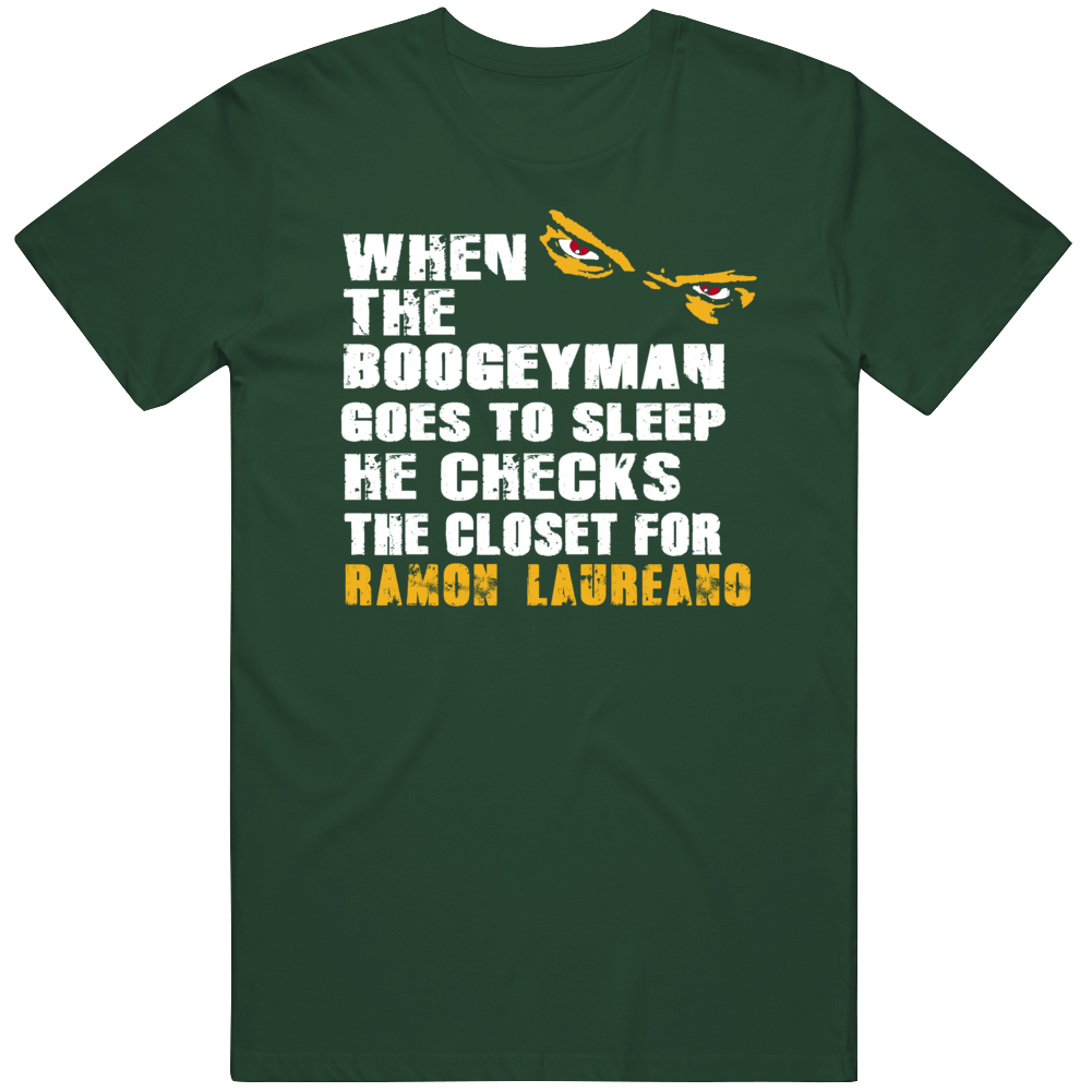 thAreaTshirts Ramon Laureano Boogeyman Oakland Baseball Fan T Shirt Hat / Forest Green / One Size Fits All