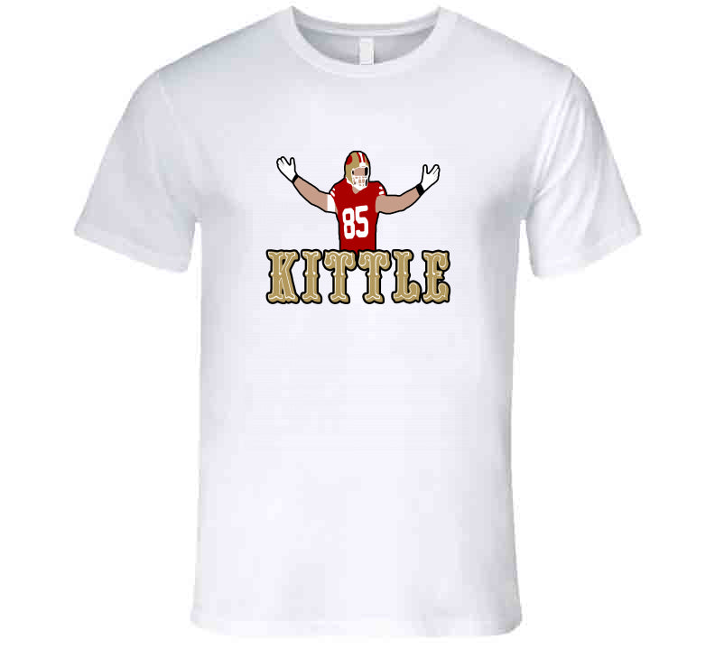 th AreaTshirts George Kittle Celebration San Francisco Football Fan V2 T Shirt Premium / White / Small