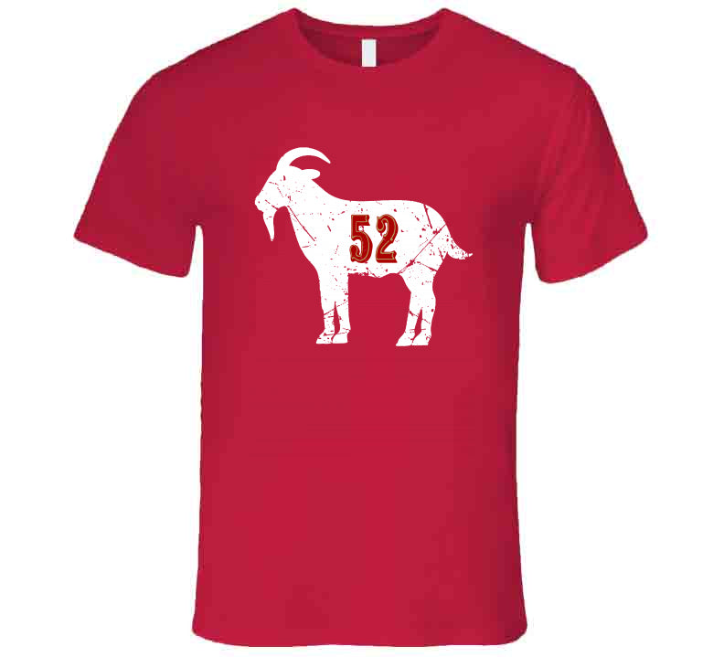 th AreaTshirts Patrick Willis Goat 52 San Francisco Football Fan Distressed T Shirt Premium / Red / 2 X-Large