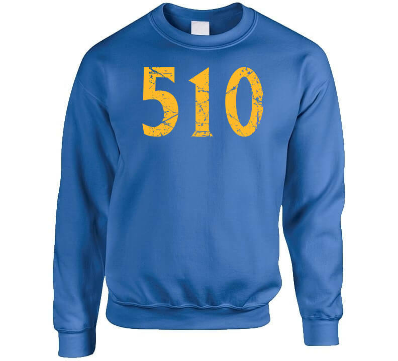 Area Code 510 Golden State Basketball Fan Distressed T Shirt