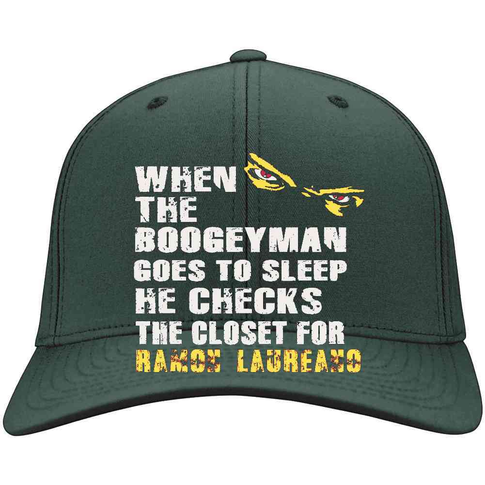 thAreaTshirts Ramon Laureano Boogeyman Oakland Baseball Fan T Shirt Hat / Forest Green / One Size Fits All