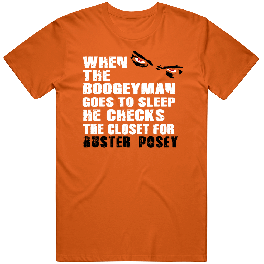 thAreaTshirts Buster Posey Boogeyman San Francisco Baseball Fan T Shirt Long Sleeve / Black / Small