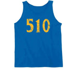 Area Code 510 Golden State Basketball Fan Distressed T Shirt